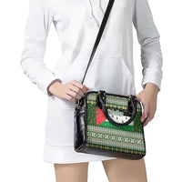 Palestine Christmas Shoulder Handbag with Green-White Theme, Tree Ornaments, and Nativity Scene Motif - Wonder Print Shop