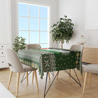 Palestine Christmas Tablecloth with Green-White Theme, Tree Ornaments, and Nativity Scene Motif - Wonder Print Shop