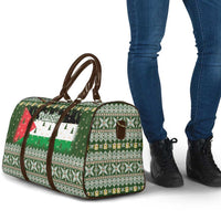 Palestine Christmas Travel Bag with Green-White Theme, Tree Ornaments, and Nativity Scene Motif - Wonder Print Shop