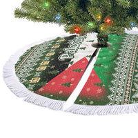 Palestine Christmas Tree Skirt with Green-White Theme, Tree Ornaments, and Nativity Scene Motif - Wonder Print Shop