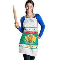 Bulgaria Christmas Apron with Green-White Theme, Coat of Arms, and National Flag Motif - Wonder Print Shop