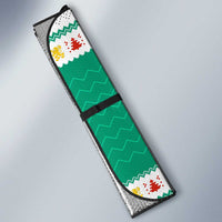 Bulgaria Christmas Auto Sun Shade with Green-White Theme, Coat of Arms, and National Flag Motif - Wonder Print Shop