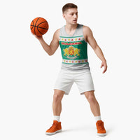 Bulgaria Christmas Basketball Jersey with Green-White Theme, Coat of Arms, and National Flag Motif - Wonder Print Shop
