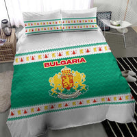 Bulgaria Christmas Bedding Set with Green-White Theme, Coat of Arms, and National Flag Motif - Wonder Print Shop
