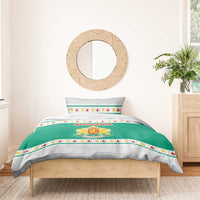 Bulgaria Christmas Bedding Set with Green-White Theme, Coat of Arms, and National Flag Motif - Wonder Print Shop