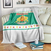 Bulgaria Christmas Blanket with Green-White Theme, Coat of Arms, and National Flag Motif - Wonder Print Shop
