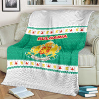 Bulgaria Christmas Blanket with Green-White Theme, Coat of Arms, and National Flag Motif - Wonder Print Shop