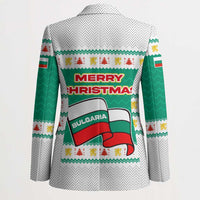Bulgaria Christmas Blazer with Green-White Theme, Coat of Arms, and National Flag Motif - Wonder Print Shop