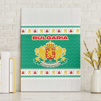 Bulgaria Christmas Canvas Wall Art with Green-White Theme, Coat of Arms, and National Flag Motif - Wonder Print Shop