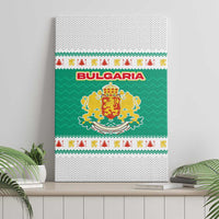 Bulgaria Christmas Canvas Wall Art with Green-White Theme, Coat of Arms, and National Flag Motif - Wonder Print Shop