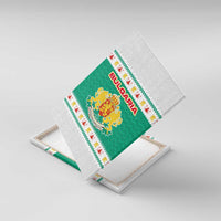 Bulgaria Christmas Canvas Wall Art with Green-White Theme, Coat of Arms, and National Flag Motif - Wonder Print Shop