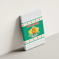 Bulgaria Christmas Canvas Wall Art with Green-White Theme, Coat of Arms, and National Flag Motif - Wonder Print Shop