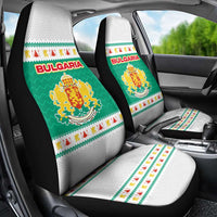 Bulgaria Christmas Car Seat Cover with Green-White Theme, Coat of Arms, and National Flag Motif - Wonder Print Shop