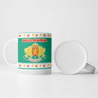 Bulgaria Christmas Ceramic Mug with Green-White Theme, Coat of Arms, and National Flag Motif - Wonder Print Shop