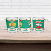 Bulgaria Christmas Ceramic Mug with Green-White Theme, Coat of Arms, and National Flag Motif - Wonder Print Shop