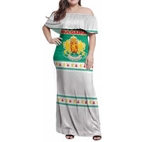 Bulgaria Christmas Family Matching Off Shoulder Maxi Dress and Hawaiian Shirt with Green-White Theme, Coat of Arms, and National Flag Motif - Wonder Print Shop