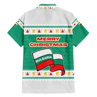 Bulgaria Christmas Family Matching Off Shoulder Short Dress and Hawaiian Shirt with Green-White Theme, Coat of Arms, and National Flag Motif - Wonder Print Shop