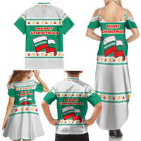Bulgaria Christmas Family Matching Summer Maxi Dress and Hawaiian Shirt with Green-White Theme, Coat of Arms, and National Flag Motif - Wonder Print Shop