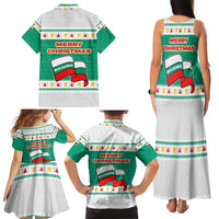 Bulgaria Christmas Family Matching Tank Maxi Dress and Hawaiian Shirt with Green-White Theme, Coat of Arms, and National Flag Motif - Wonder Print Shop