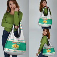 Bulgaria Christmas Grocery Bag with Green-White Theme, Coat of Arms, and National Flag Motif - Wonder Print Shop