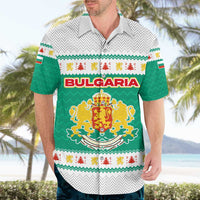 Bulgaria Christmas Hawaiian Shirt with Green-White Theme, Coat of Arms, and National Flag Motif - Wonder Print Shop
