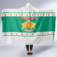 Bulgaria Christmas Hooded Blanket with Green-White Theme, Coat of Arms, and National Flag Motif - Wonder Print Shop