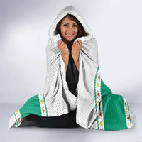 Bulgaria Christmas Hooded Blanket with Green-White Theme, Coat of Arms, and National Flag Motif - Wonder Print Shop