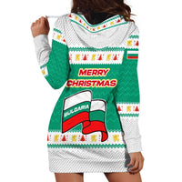 Bulgaria Christmas Hoodie Dress with Green-White Theme, Coat of Arms, and National Flag Motif - Wonder Print Shop