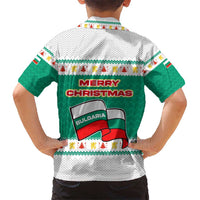 Bulgaria Christmas Kid Hawaiian Shirt with Green-White Theme, Coat of Arms, and National Flag Motif - Wonder Print Shop