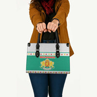 Bulgaria Christmas Leather Bag with Green-White Theme, Coat of Arms, and National Flag Motif - Wonder Print Shop