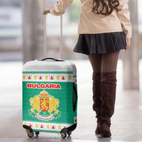 Bulgaria Christmas Luggage Cover with Green-White Theme, Coat of Arms, and National Flag Motif - Wonder Print Shop