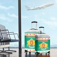 Bulgaria Christmas Luggage Cover with Green-White Theme, Coat of Arms, and National Flag Motif - Wonder Print Shop