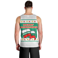 Bulgaria Christmas Men Tank Top with Green-White Theme, Coat of Arms, and National Flag Motif - Wonder Print Shop