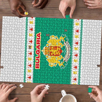 Bulgaria Christmas Puzzle with Green-White Theme, Coat of Arms, and National Flag Motif - Wonder Print Shop