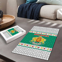 Bulgaria Christmas Puzzle with Green-White Theme, Coat of Arms, and National Flag Motif - Wonder Print Shop