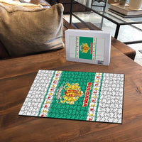 Bulgaria Christmas Puzzle with Green-White Theme, Coat of Arms, and National Flag Motif - Wonder Print Shop