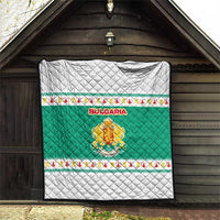 Bulgaria Christmas Quilt with Green-White Theme, Coat of Arms, and National Flag Motif - Wonder Print Shop