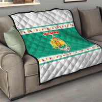 Bulgaria Christmas Quilt with Green-White Theme, Coat of Arms, and National Flag Motif - Wonder Print Shop