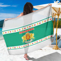 Bulgaria Christmas Sarong with Green-White Theme, Coat of Arms, and National Flag Motif - Wonder Print Shop
