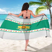 Bulgaria Christmas Sarong with Green-White Theme, Coat of Arms, and National Flag Motif - Wonder Print Shop