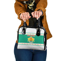 Bulgaria Christmas Shoulder Handbag with Green-White Theme, Coat of Arms, and National Flag Motif - Wonder Print Shop