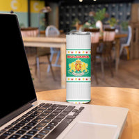 Bulgaria Christmas Skinny Tumbler with Green-White Theme, Coat of Arms, and National Flag Motif - Wonder Print Shop