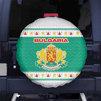 Bulgaria Christmas Spare Tire Cover with Green-White Theme, Coat of Arms, and National Flag Motif - Wonder Print Shop