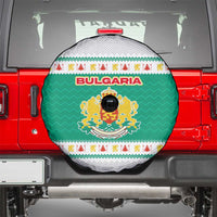 Bulgaria Christmas Spare Tire Cover with Green-White Theme, Coat of Arms, and National Flag Motif - Wonder Print Shop