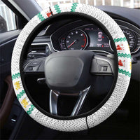 Bulgaria Christmas Steering Wheel Cover with Green-White Theme, Coat of Arms, and National Flag Motif - Wonder Print Shop