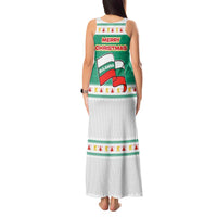 Bulgaria Christmas Tank Maxi Dress with Green-White Theme, Coat of Arms, and National Flag Motif - Wonder Print Shop