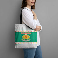 Bulgaria Christmas Tote Bag with Green-White Theme, Coat of Arms, and National Flag Motif - Wonder Print Shop