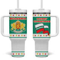 Bulgaria Christmas Tumbler With Handle with Green-White Theme, Coat of Arms, and National Flag Motif - Wonder Print Shop