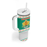Bulgaria Christmas Tumbler With Handle with Green-White Theme, Coat of Arms, and National Flag Motif - Wonder Print Shop