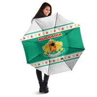 Bulgaria Christmas Umbrella with Green-White Theme, Coat of Arms, and National Flag Motif - Wonder Print Shop